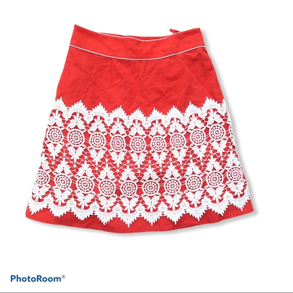 ANTHRO Floreat Walled City Skirt Crochet Lace sz 6 - Picture 10 of 10